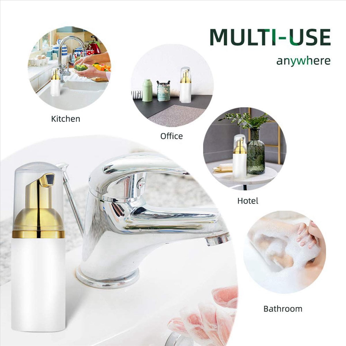 50Ml Empty Bottles Travel Soap Bottles Plastic Foam Dispenser Bottles Foam Soap Pump Dispensers Cleaning,Travel 60Pcs