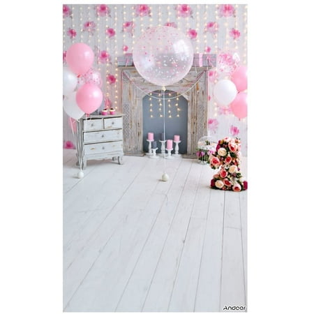 Studio Photography Backdrop  /5 3ft Birthday Party Photography  Background Pink Balloon Light Bulb Flower Fireplace Wood Floor Infant Baby  Newborn Backdrop Photo Studio Pros | Walmart Canada