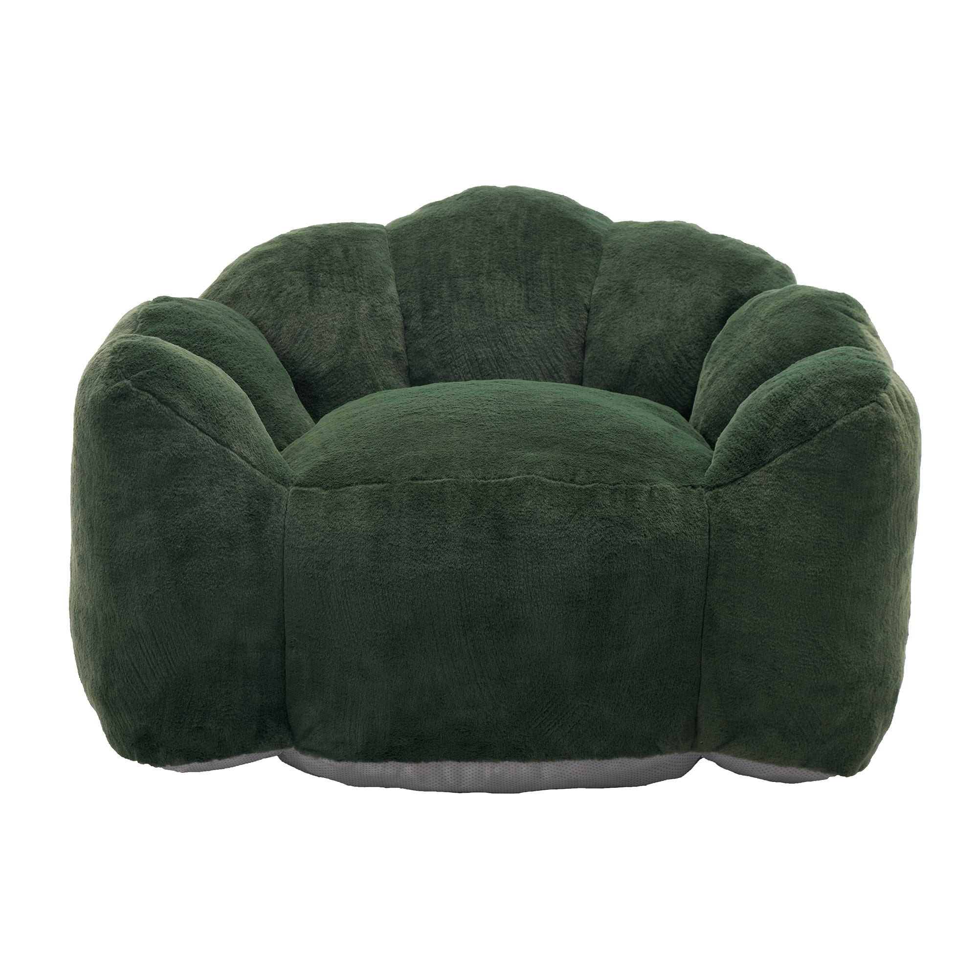 Peispie Lotus Flower Bean Bag Chair for Adults & Teens, Comfy Floor Sofa Lounge Chair with Armrests & Handle, High-Density Memory Foam Filled Pillow Reading Accent Chair for Bedroom, Green
