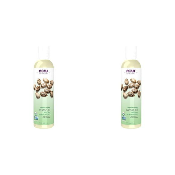 Aceite de Ricino NOW Solutions 100% Puro Orgánico 240 ml (Paquete de 2)