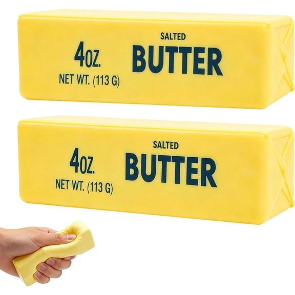 Slow Rising Sensory Stress Ball, Butter Squeeze Fidget Toy (2 Piece)