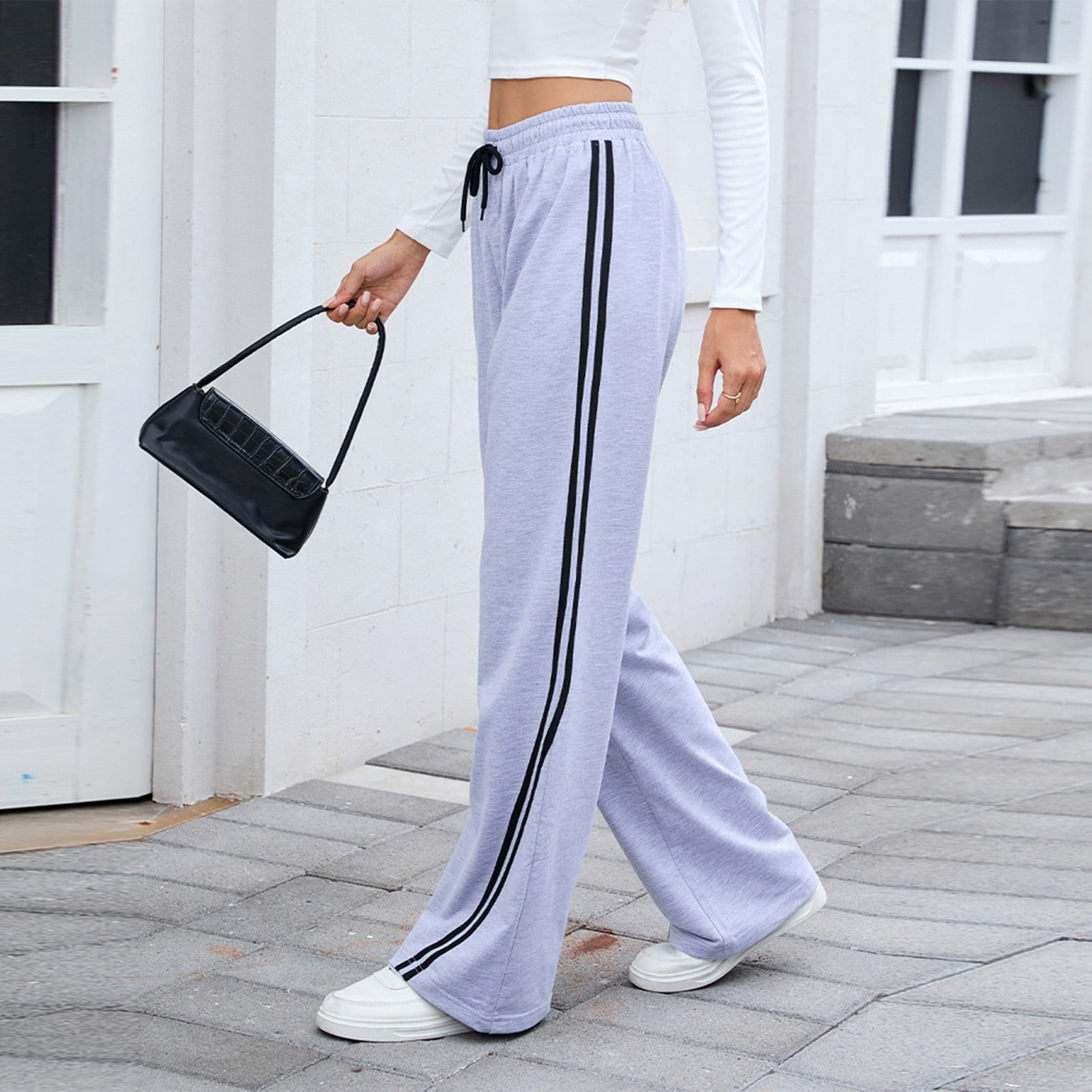 BRDFRL Y2K Vintage Track Pants Women Low Waist Side Striped
