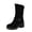 Black, variant on Wide Calf Riding Boots for Women Suede Round Toe Chunky Heel Lug Sole Fall Boots Vintage Buckle Strap Slouchy Western Ankle Boots