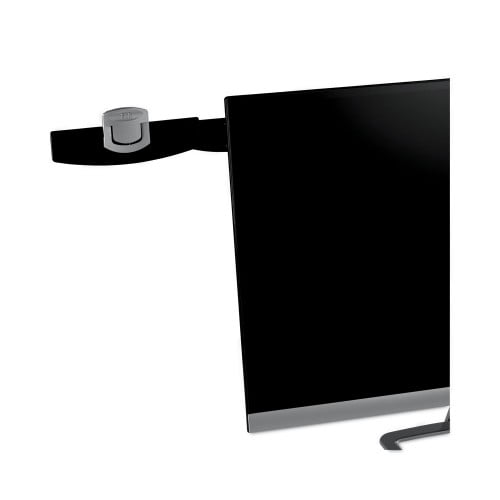 3M Swing Arm Copyholder, Adhesive Monitor Mount, 30 Sheet Capacity, Plastic, Black/Silver Clip