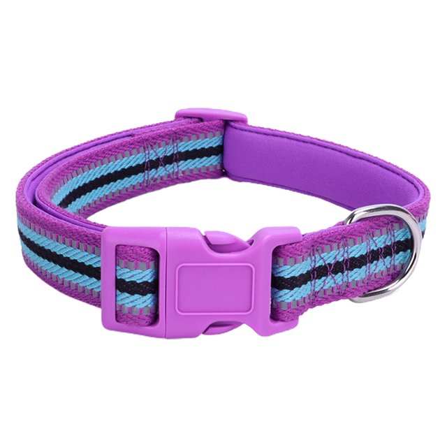 CSChome Collier pour Animaux Collier Réfléchissant Réglable Décoratif en Polyester avec Sangle Circulaire