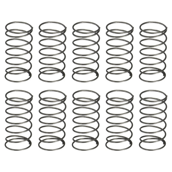 Uxcell 10 Pack Compression Spring, 5mm OD, 0.3mm Wire Size, 10mm Free Length, Spring Steel Construction Extended Mechanical Compression Springs for Shop and Home Repairs, Silver Tone