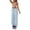Light Blue, variant on OSOLU Solid Color Womens Casual Loose Straps Multiple Pockets Straight Tube Elastic Cargo Pants Trousers Fashionable Classic Leisure Bottoms