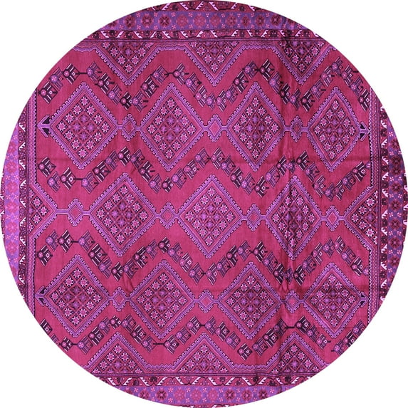 Ahgly Company Indoor Round Persian Purple Traditional Area Rugs, 4' Round