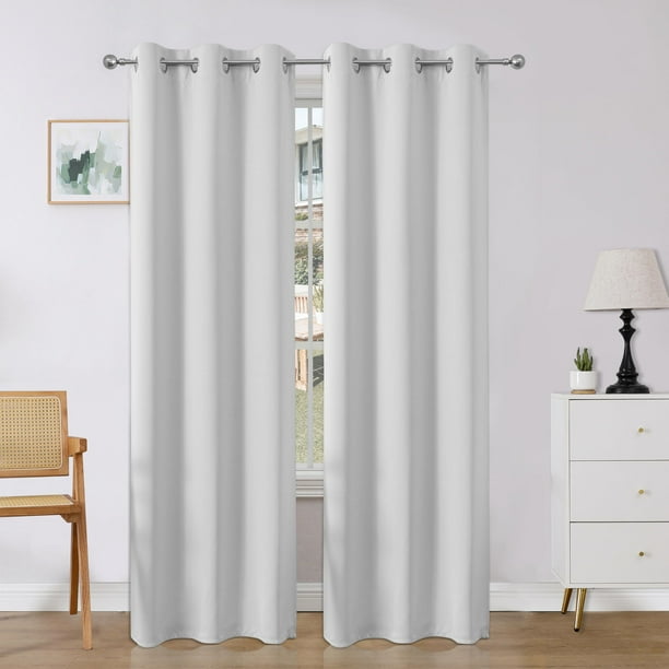 Cortinas Blackout Joydeco 240x240 cm Set de 2 Paneles Blanco Grisáceo
