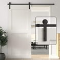 thumbnail image 1 of WINSOON 5 ft Single Sliding Barn Door Hardware Track Kit Black Finish Basic I Style, 1 of 7