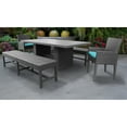thumbnail image 4 of TK Classics Barbados Rectangular Outdoor Patio Dining Table with 2 Chairs w/ Arms and 2 Benches, 4 of 5