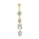 thumbnail image 1 of Piercing para el ombligo con colgante, ideal como regalo de moda o para decorar el ombligo. Dorado, 1 of 9