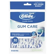 Oral-B Glide Gum Care Dental Floss Picks, Good for Back Teeth, 30 Ct