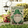 thumbnail image 3 of St.Patrick's Day Yard Flags Holiday Garden Flag Shamrock Clovers Gnome Green Farmhouse Holiday House Flag 12.5''×18'' Linen Vertical Double Sided Welcome Flag for Home,Farmhouse Outdoor Decor, 3 of 4