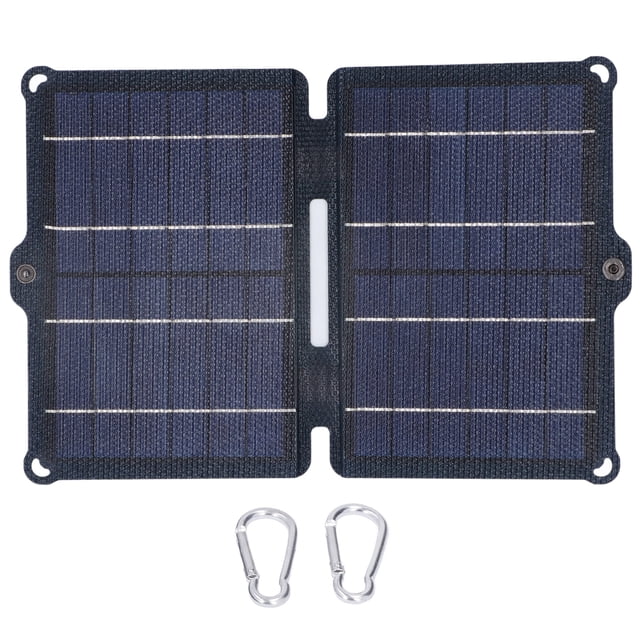 Cargador De Panel Solar Panel Solar 8W 5V 0-2A Salida USB Dual Panel De Carga Solar Plegable Portátil Para Viajes Al Aire Libre Camping Senderismo
