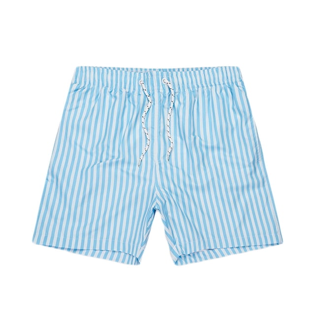 Mens Pantalones Casuales Raya Impresión Cordón Cortos de Cintura Elástica, Pantalones de Cintura Elástica para Hombre
