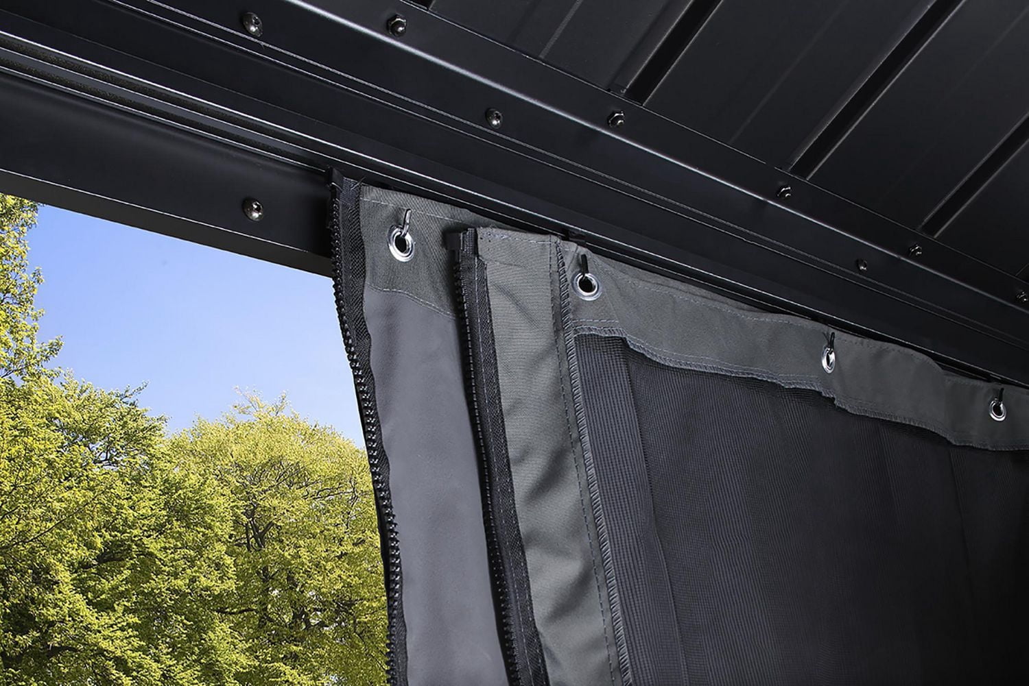 Sojag Grey Curtains for Monaco/Messina Gazebos, 12 x 20 ft., Outdoor Shades