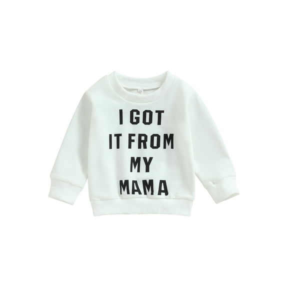 Bagilaanoe Toddler Baby Girl Boy Casual Sweatshirt Long Sleeve Letter Print Pullover 6M 12M 18M 24M 3T 4T Kids Fall Loose Tee Tops