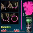 thumbnail image 3 of Nudala Pulsera De Varillas Luminosas De Color Rosa, Venta Al Por Mayor, Suministros Para Fiestas Que Brillan En La Oscuridad, 100 Collares De 8 Varillas Luminosas Con 100 Conectores, Juguetes Iluminad, 3 of 5