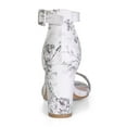 thumbnail image 3 of Unique Bargains Women's Block Heel Printed Open Toe Ankle Strap Sandals, 3 of 7