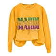 thumbnail image 3 of Robe Chandail en Molleton Jaune pour Femmes, Mode Polyester Chandails à Capuchon & Chandails en Molleton, Chandails en Molleton Graphiques pour Femmes, Top à Manches Longues Col Rond Imprimé Lettres Mardi pour Femmes, 3 of 3