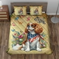 thumbnail image 2 of Cavalier King Charles Spaniel Celebrates Spring and Happy Easter Quilt Bedding Set Dog Lover Gifts 1 Blanket Bed Cover 2 Pillowcases - 02001, 2 of 5