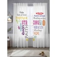 thumbnail image 2 of Love Peace Sheer Curtains 84 Inch Length 2 Panels for Living Room, Colorful Inspirational Quotes with Love Heart Voile Kitchen Curtain Set, Luxury Privacy Drapes Window Treatment for Bedroom, 2 of 7