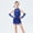 Blue, variant on KAUOD Girls Latin Dance Jumpsuit Dress with Pearl Sleeve Sequins Tassel Solid Latin Dresses Cute Breathable Smocked Skirts