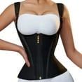 thumbnail image 4 of LILELIS Latex Waist Trainer With 15 Bones For Posture Correction Zippered Shapewear Top For Women, 4 of 9