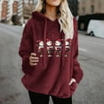 thumbnail image 2 of Lorytime Sweatshirt for Women Oversized Christmas Red Wine Glass Fleece Shirt Long Sleeve Pullover with Pocket Tops, 2 of 4