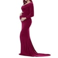 thumbnail image 4 of Vedolay Maternity Dresses for Plus Size Women Pregnant Casual Fashion Long Sleeve Dress Pregnancy Clothes Dresses Purple,S, 4 of 5