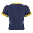 thumbnail image 5 of Wang6 Womens Short Sleeve Cropped Summer Tops Y2k Slim Fit Crew Neck Workout Tshirts Brasil Rio De Janeiro Letter Printed Tees T-Shirts Blue S, 5 of 5