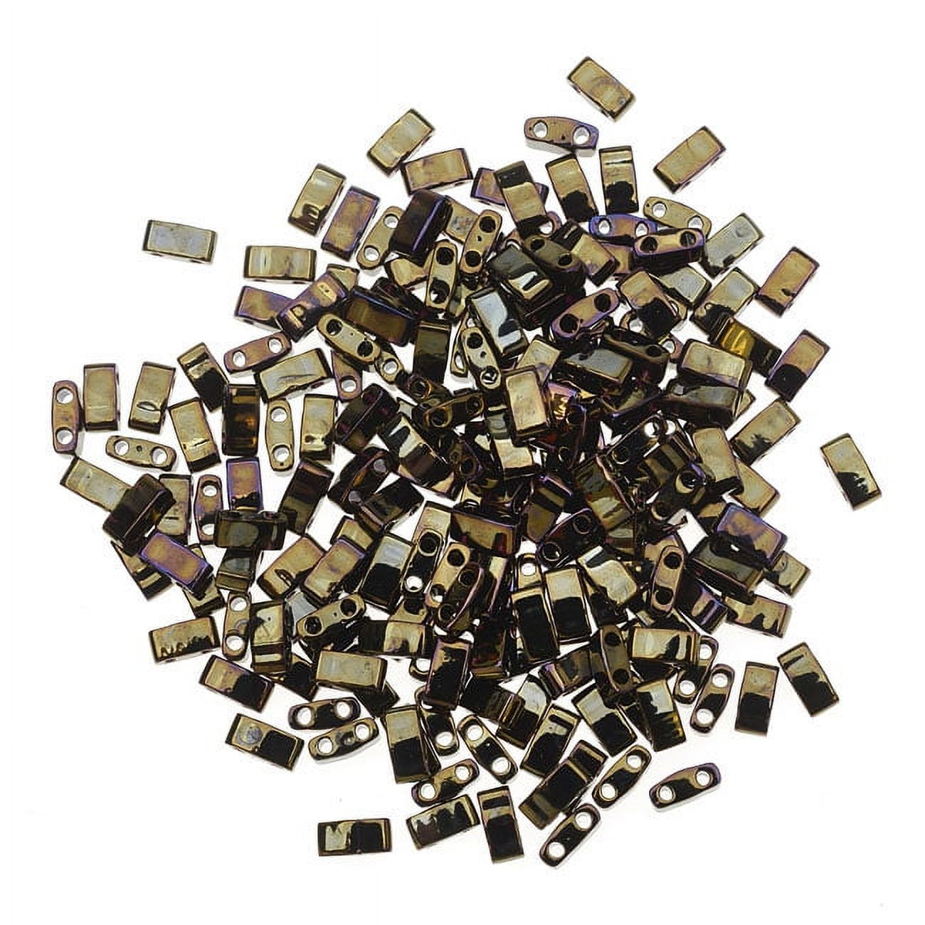 Miyuki Half Tila 2 Hole Rectangle Beads 5x2.3mm - Brown Iris 7.8 Grams