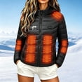 thumbnail image 2 of Purcolt Womens Heated Hooded Puffer Jackets Lightweight Casual Print Long Sleeve Quilted Coats Winter Thermal Outerwear with 21 Heating Zones, Zipper Pockets, Power Bank Not Included, 2 of 9