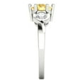 thumbnail image 3 of 1.72 ct Round Cut Natural Citrine Three-Stone Engagement Ring for Women in 18K White Gold, 3 of 5