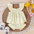 thumbnail image 6 of Girl Summer Clothes Cute Ruffle Tops Shorts Outfits Set Girls Summer Tops 14 Baby Toddler Shirt Princess Outfit Size 3-6 Months 1-Yellow, 6 of 9