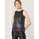thumbnail image 4 of INSPIRE CHIC Camiseta Sin Mangas Con Chaleco Brillante Metálico Brillante Sin Mangas Para Fiesta Y Club Para Mujer Negros S, 4 of 6