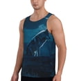thumbnail image 2 of Salouo Lonely Night Wolf for Men's Tank Tops,Sleeveless Muscle Shirts for Men Quick Dry Workout Tank Top Gym Muscle Tee Fitness Bodybuilding Sleeveless T Shirt-XX-Large, 2 of 7