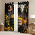 Erosebridal Western Cow Skull Animals Blackout Curtains Set of 2 (52x84 ...