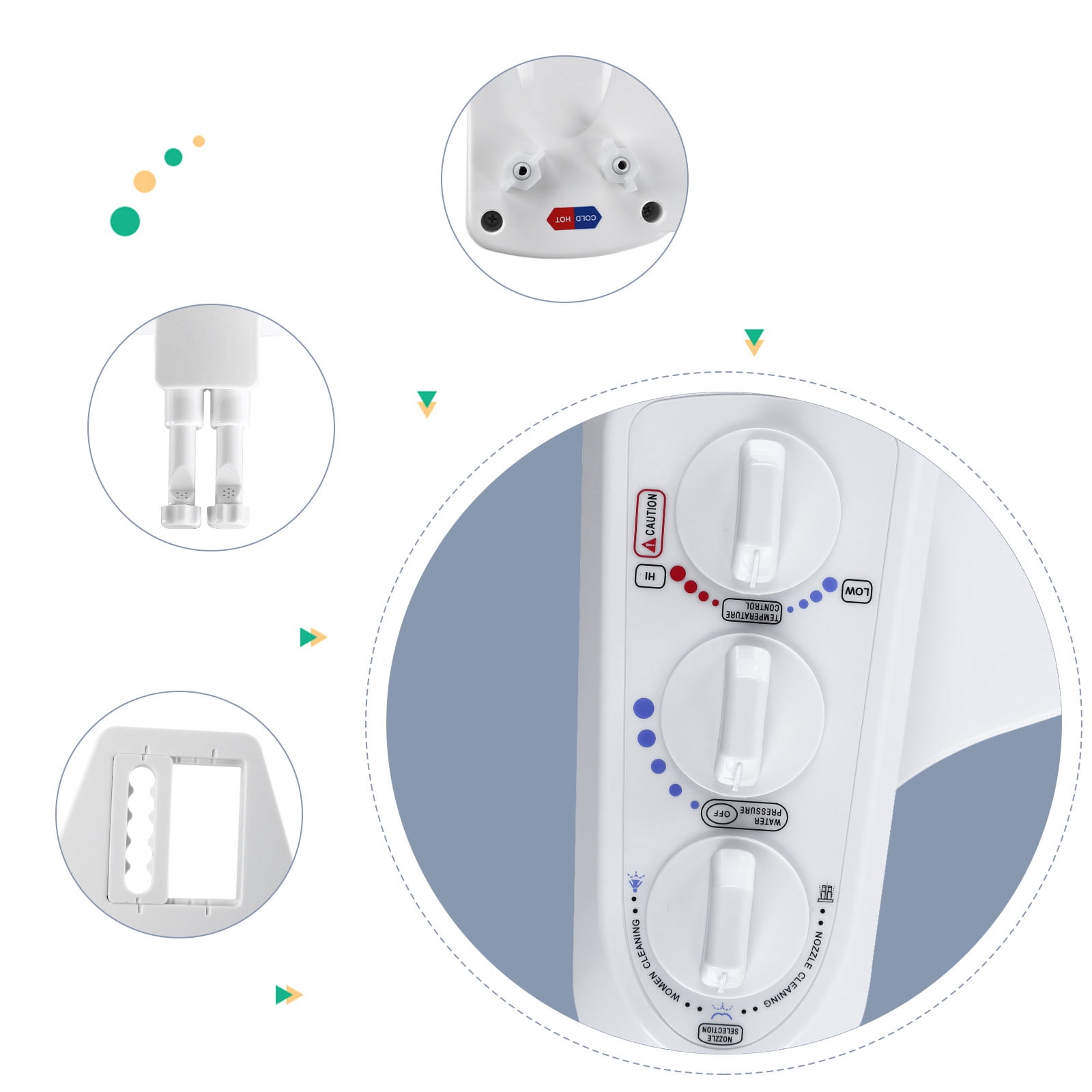 Vikakiooze Promotion on sale, Bidet Toilet Seat Attachment & Fresh Water Sprayer (Cool & Warm Temperature Control,Dual-Nozzle Cleaning,Non-Electric,Adjustabl-e Pressure,Female Wash)