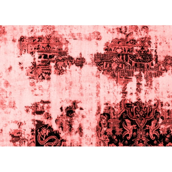 Ahgly Company Indoor Rectangle Abstract Red Modern Area Rugs, 5' x 7'