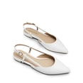 thumbnail image 4 of DREAM PAIRS Bailarinas Blancas con Talón Abierto y Correa con Hebilla Talle 9.5, 4 of 9