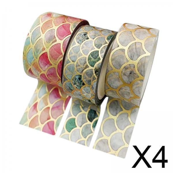 Papel de álbum de recortes,Conjunto de cintas washi Cintas decorativas con estampado de lámina dorada,Juegos de cintas adhesivas finas Manualidades para niños,Álbum de recortes Artesanía