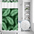 thumbnail image 2 of No Hook Shower Curtain, Green Palm Leaves Shower Curtains for Bathroom with See Through Top Window, Summer Tropical Botanical Simple Boho Waterproof & Washable Bath Curtain Stand Up Stall 36"x72", 2 of 7
