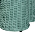 thumbnail image 6 of bali & pari Palm Bohemian Seafoam Green Scallop Rattan Console Table, 6 of 6