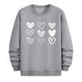 thumbnail image 6 of Men's Crewneck Sweatshirts Hearted Print Long Sleeve Casual Pullover Shirt Hip-Hop Sweater Gray XXXL, 6 of 6