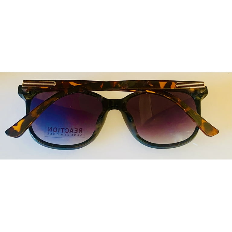 Kenneth Cole Reaction Mens Black Tortoise Sunglass Soft Square