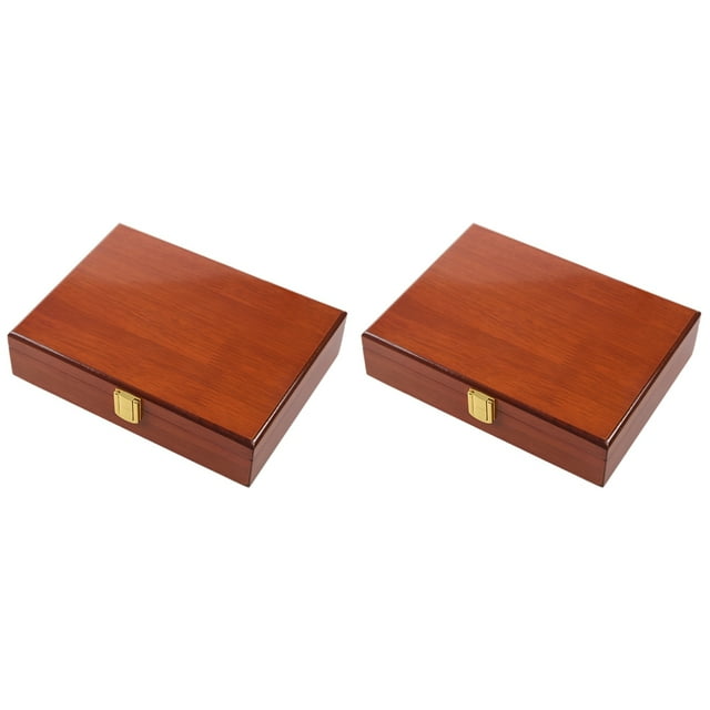 2X Caja de Exhibición de Madera Vintage Exhibición de para Anillos Aretes Gemelos