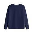 thumbnail image 4 of Women'S Fleece-Lined Hoodie, Long Sleeve Crewneck Sweatshirt With Front Pocket, Solid Color Casual Winter Pullover For Streetwear & Daily Young Adult Clothes Hoodies (XXL, Navy) ZMTing, 4 of 5