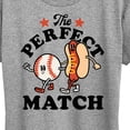 thumbnail image 3 of Instant Message - The Perfect Match Baseball - Women's Short Sleeve Graphic T-Shirt, 3 of 6